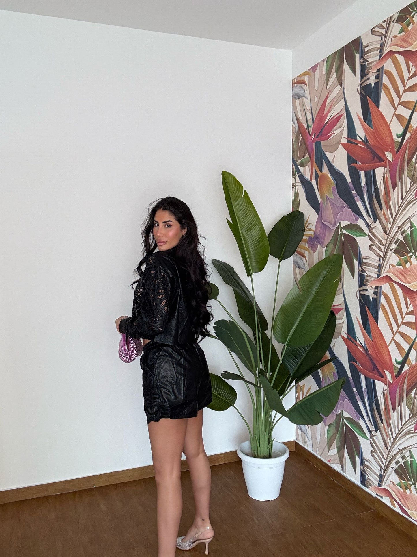 Black Leather Cordset