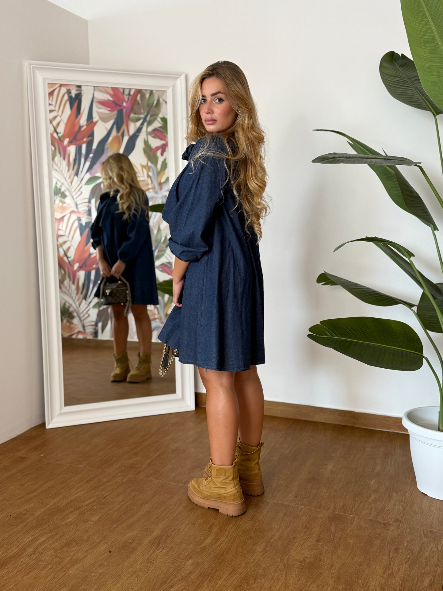 Abitino Jeans con fiocco